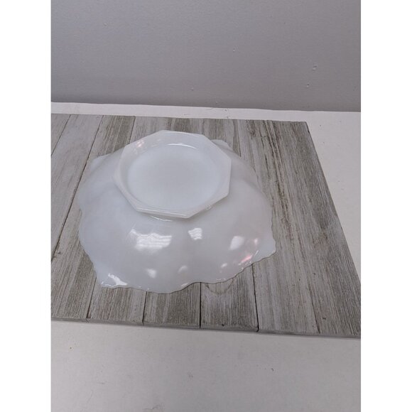 Vintage Anchor Hocking White Milk Glass Serving Bowl Plate Grapes Pattern - Picture 4 of 6
